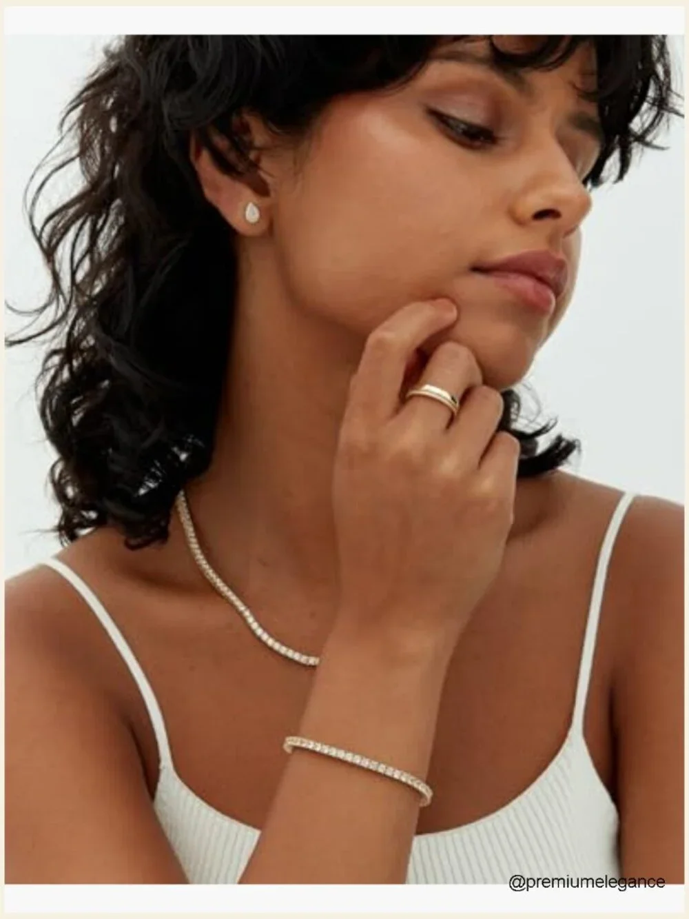 14K Gold Plated Tennis Bracelet with 3mm Cubic Zirconia Stones
